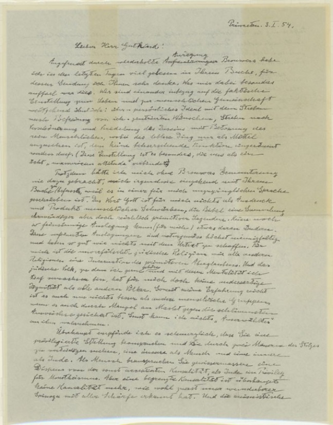 Carta escrita por Albert Einstein onde ele afirma não acreditar em Deus é vendida por US$ 3 milhões